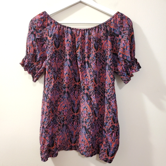 Joie - Newbury Silk Short Sleeve Peasant Blouse - Size S - Picture 5 of 10